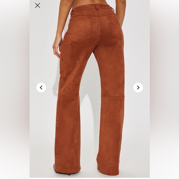 Women's Brown Suede Pants - Picture 3 of 4